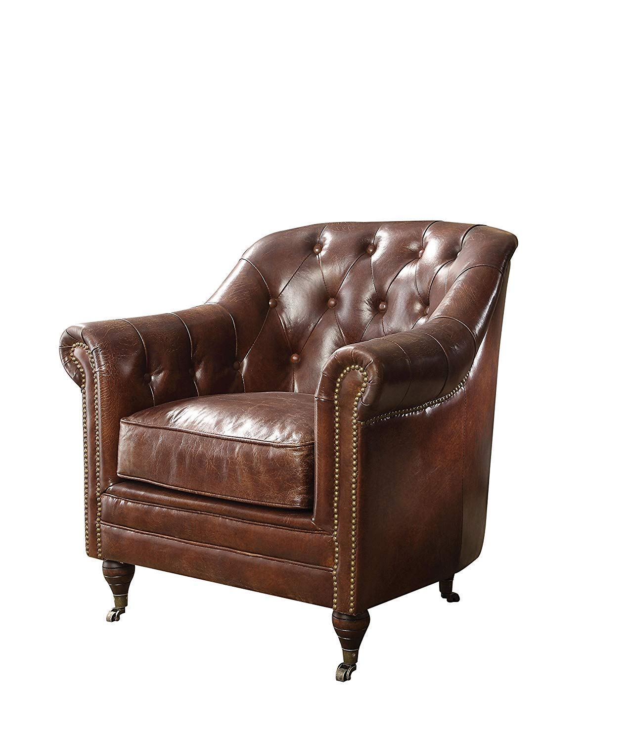 Amazon.com: ACME Aberdeen Chair - Vintage Dark Brown Top Grain